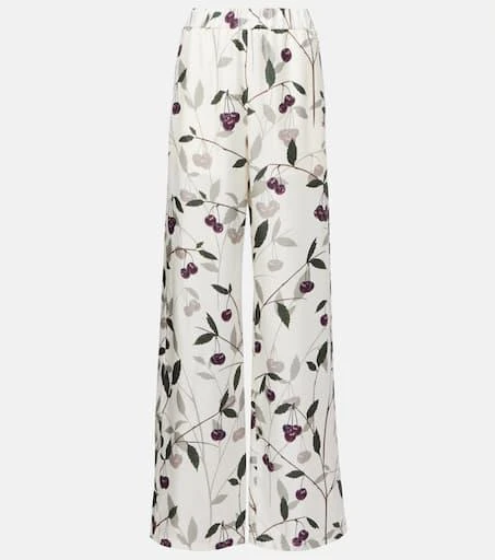 Stella McCartney Printed silk twill wide-leg pants 1