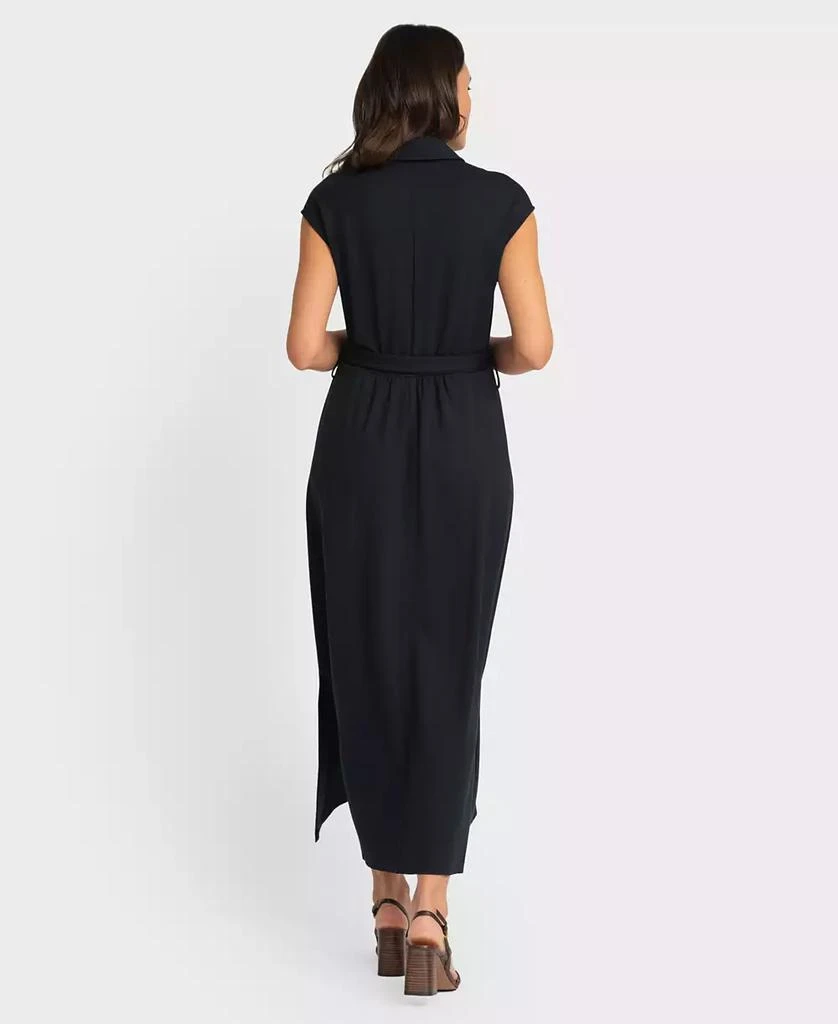 belted mockneck jersey dress Short Sleeve Jersey Dress