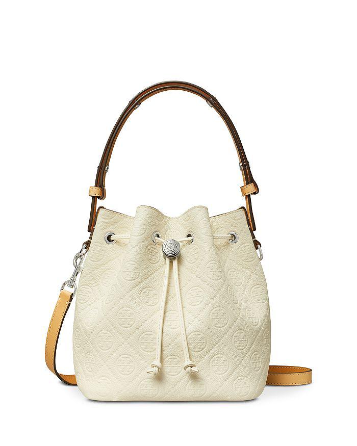 Tory Burch T Monogram Leather Bucket Bag