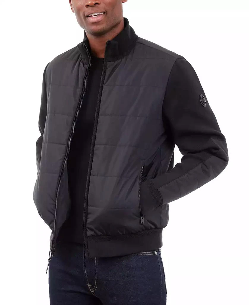 Michael Kors Men's Mixed-Media Knit-Sleeve Puffer Jacket 5