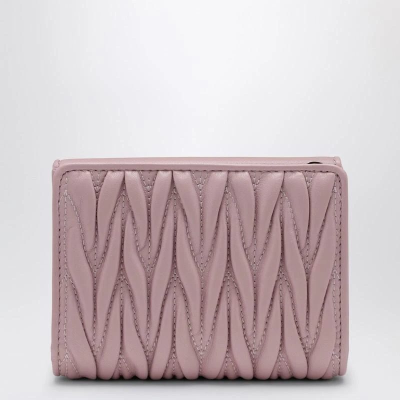 Miu Miu Alabaster-coloured matelassé leather small wallet 4