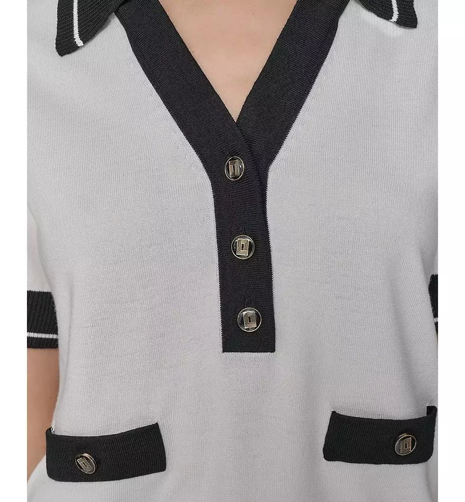 Karl Lagerfeld Paris Women's Short-Sleeve Collared Sweater 5