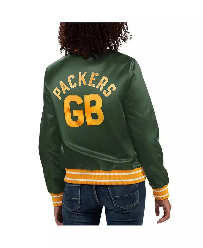 Starter Women's Green Green Bay Packers Full Count Satin Full-Snap Varsity Jacket 2