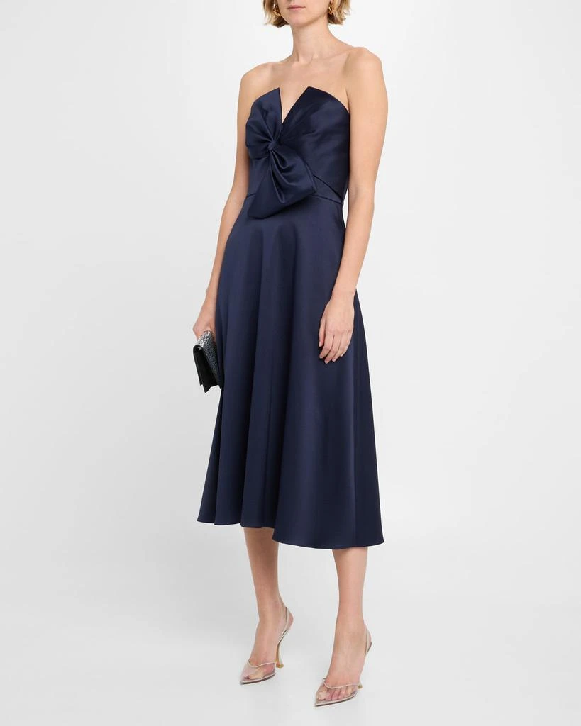 Aidan Mattox Strapless Bow-Front Stretch Mikado Midi Dress 4