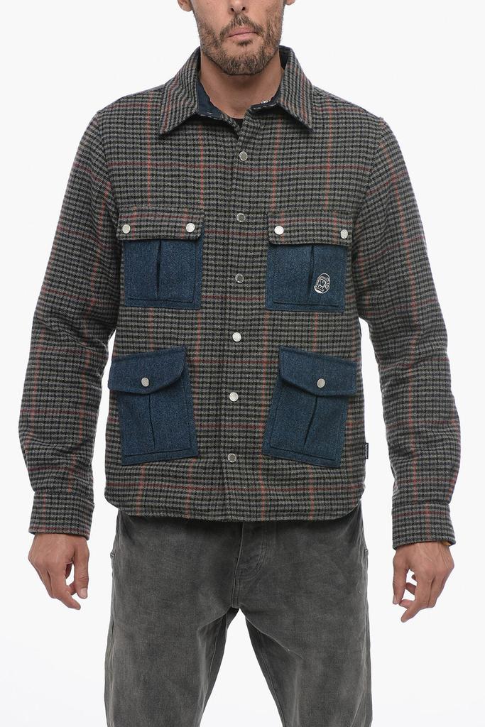 Billionaire Boys Club Billionaire Boys Club Distric Check Motif Utility Overshirt with Embroidered Maxi