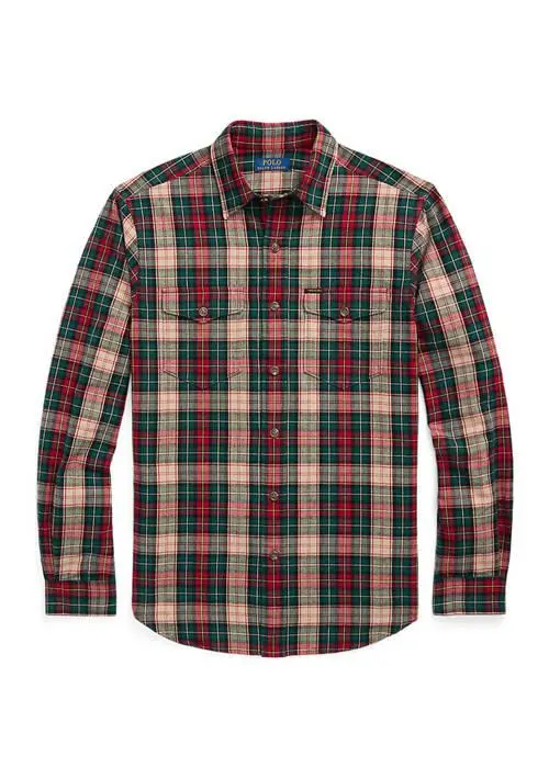 Ralph Lauren Classic Fit Plaid Brushed Oxford Shirt 4