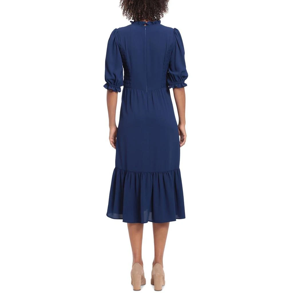 Maggy London Womens Smocked Tiered Shift Dress 2