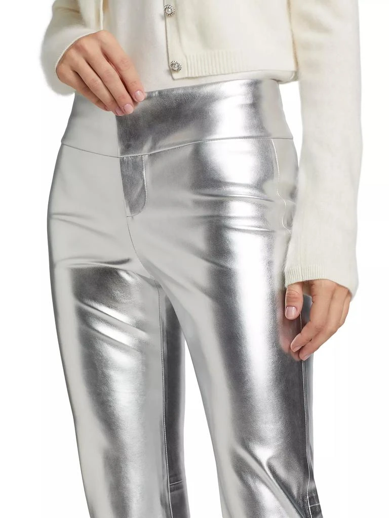 Alice + Olivia Olivia Metallic Faux Leather Boot-Cut Pants 6
