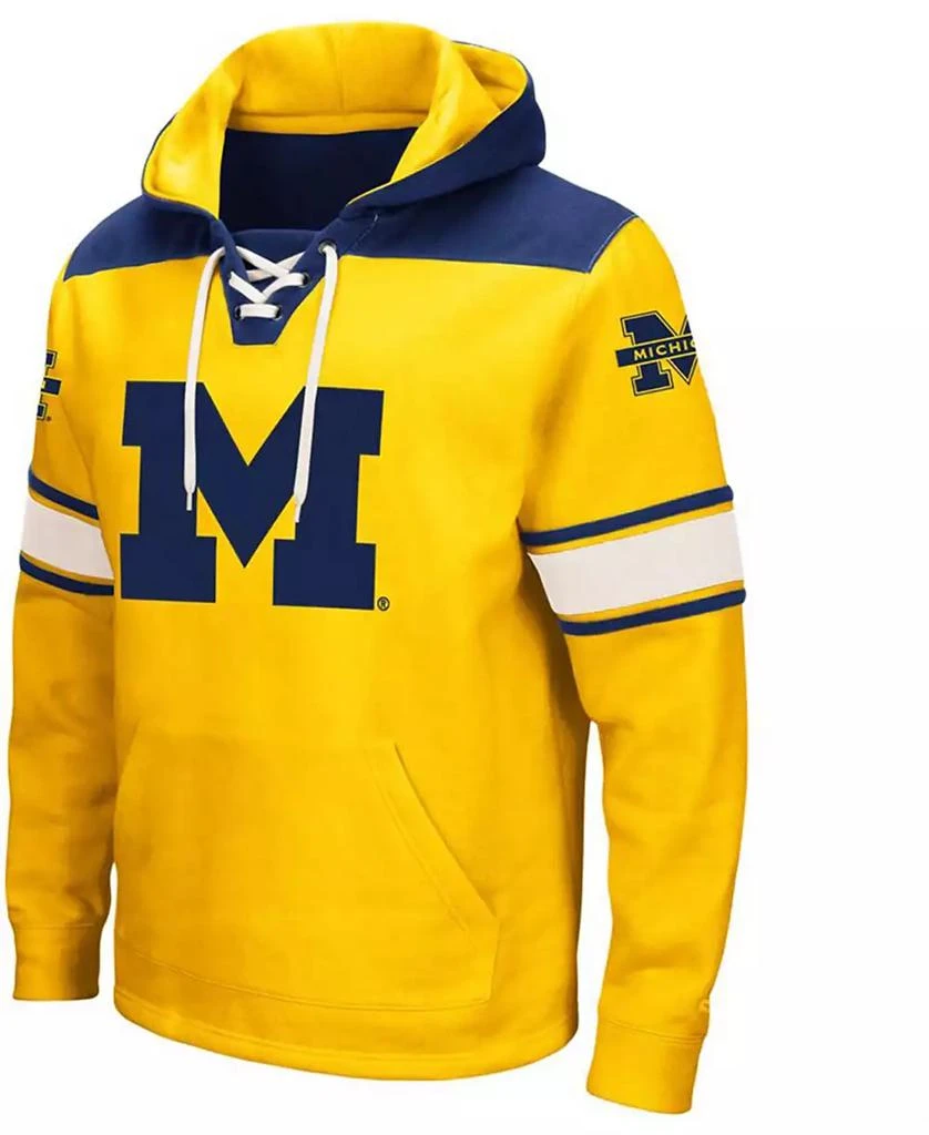Colosseum Men's Maize Michigan Wolverines 2.0 Lace-Up Pullover Hoodie 3