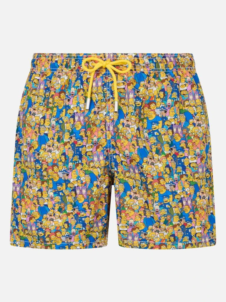 Mc2 Saint Barth Man Lightweight Fabric Swim-shorts Lighting Micro Fantasy With The Simpsons Family Print | The Simpsons Special Edition 1