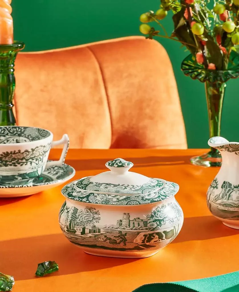 Spode Heritage Green Italian Covered Sugar Bowl 3