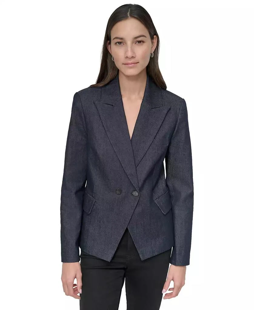 DKNY Women's Double-Breasted Denim Blazer 1