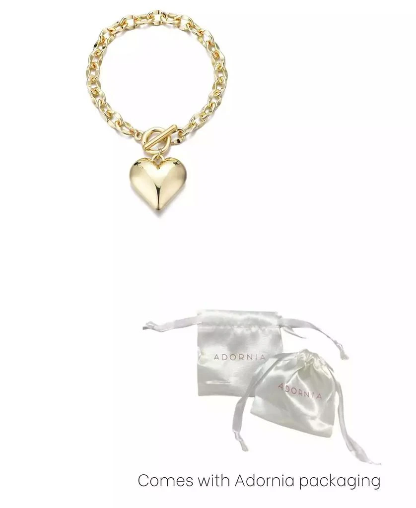 ADORNIA Gold Puffy Heart Link Bracelet 2