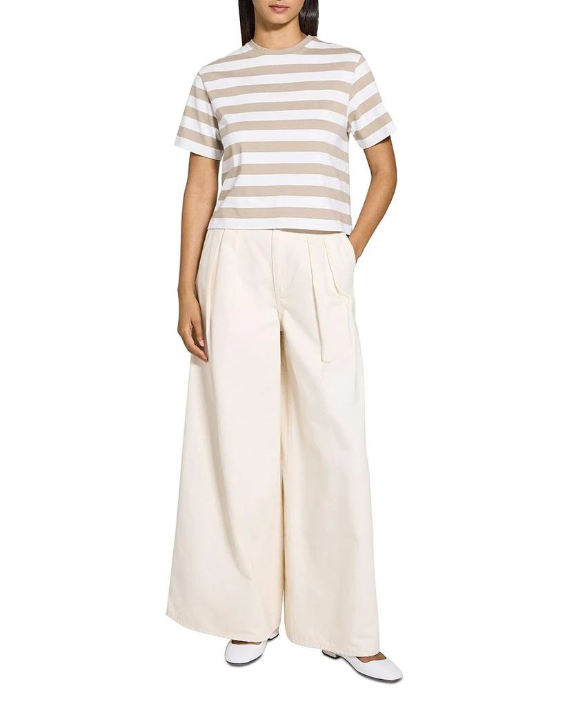 Theory Boxy Crewneck Tee in Striped Cotton 7