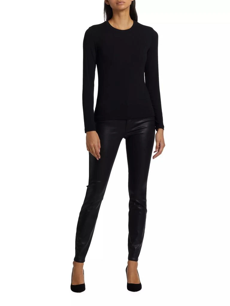 L'Agence Tess Rib-Knit Crewneck T-Shirt 2