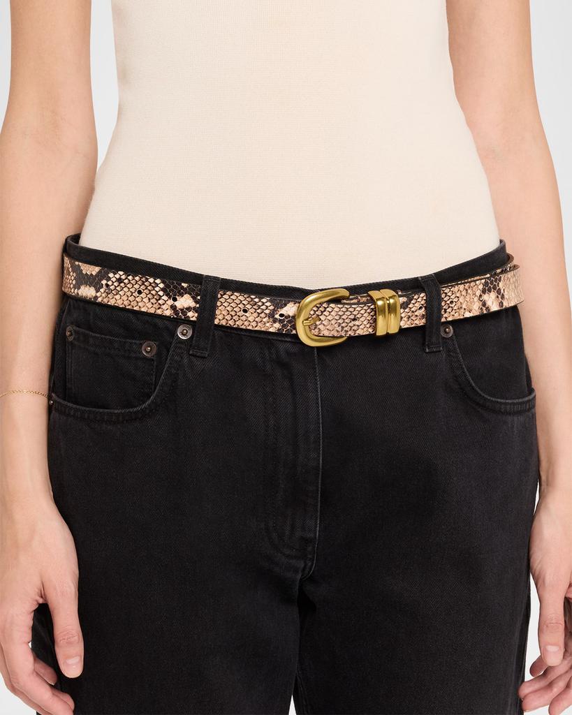 BY MALENE BIRGER Zoilo Snake-Embossed Leather Belt