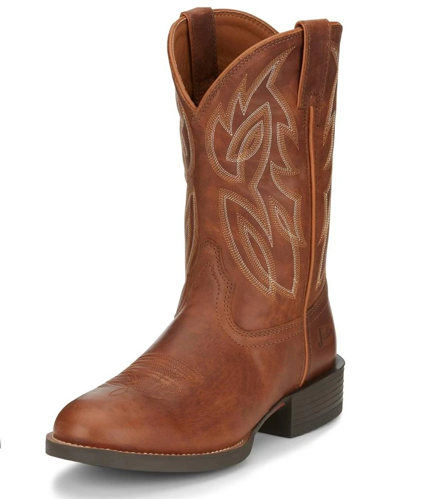 Justin Men's Rendon Brown Western Boots - Ee Width In Cognac 3