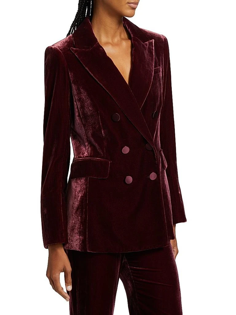 VERONICA BEARD Ellette Velvet Double-Breasted Dickey Jacket 4