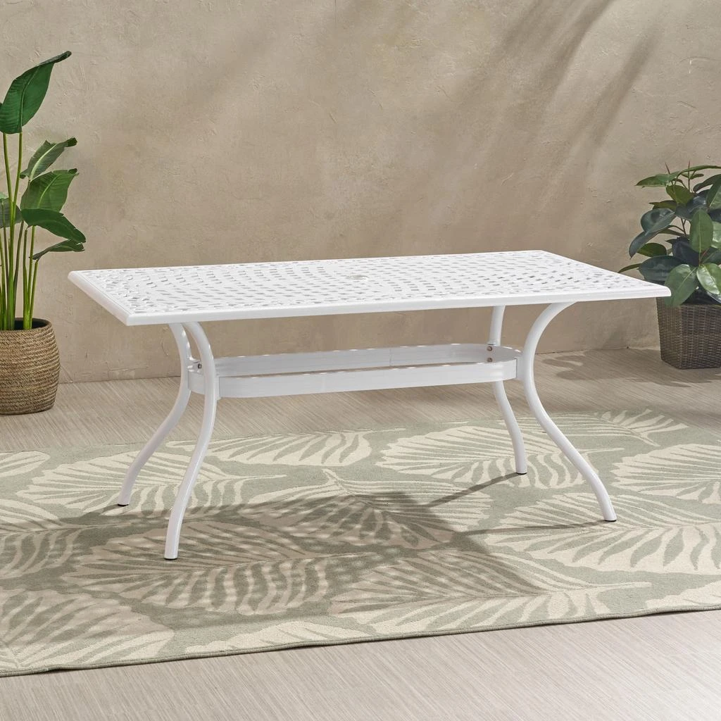 Streamdale Furniture Streamdale Elegant Lattice Design Cast Aluminum Outdoor Dining Table 5