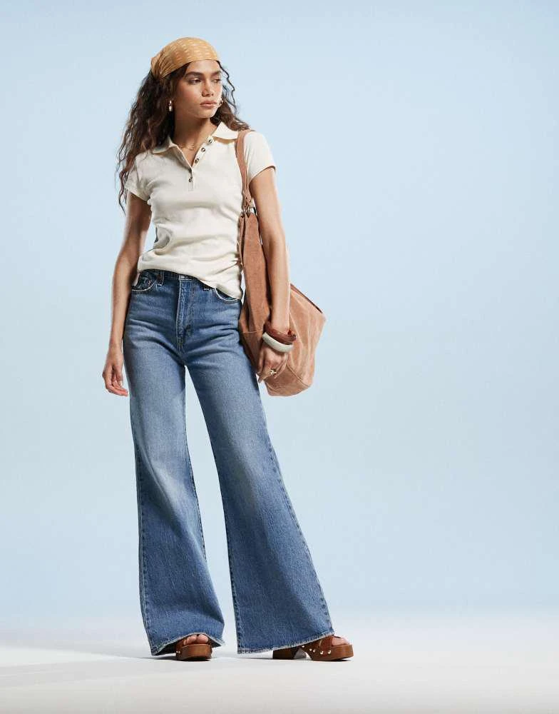 Levi's Levi's ribcage bells high rise flare jeans in light blue 5