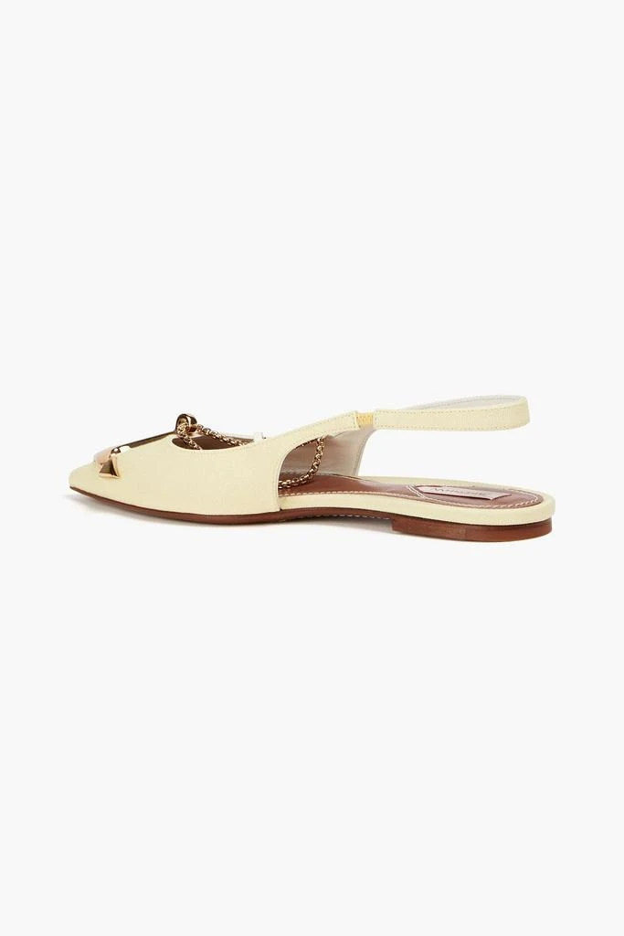 Zimmermann Embellished canvas slingback point-toe flats 3