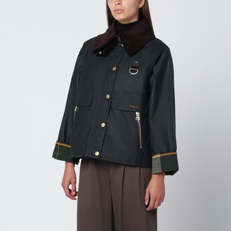 Barbour　catton wax jacket 0400019583697_BLACKSAGETARTAN?