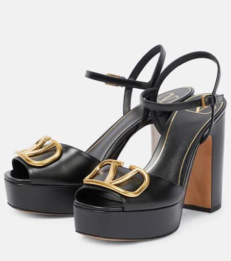 Valentino VLogo leather platform sandals 5