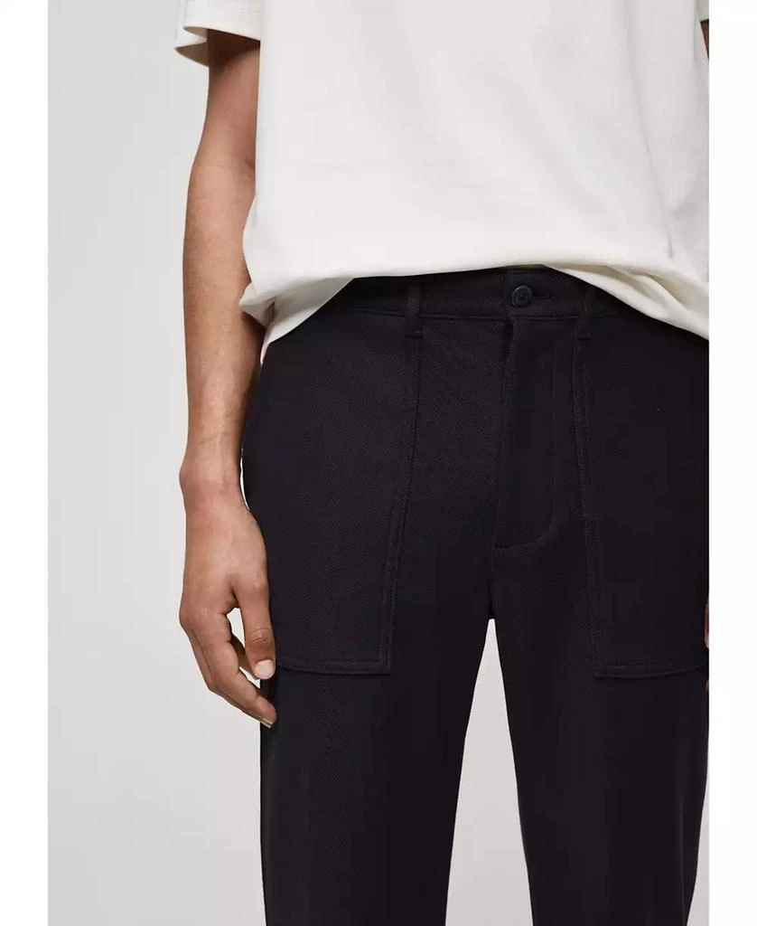 Mango Men's Textured Cotton Pants 4