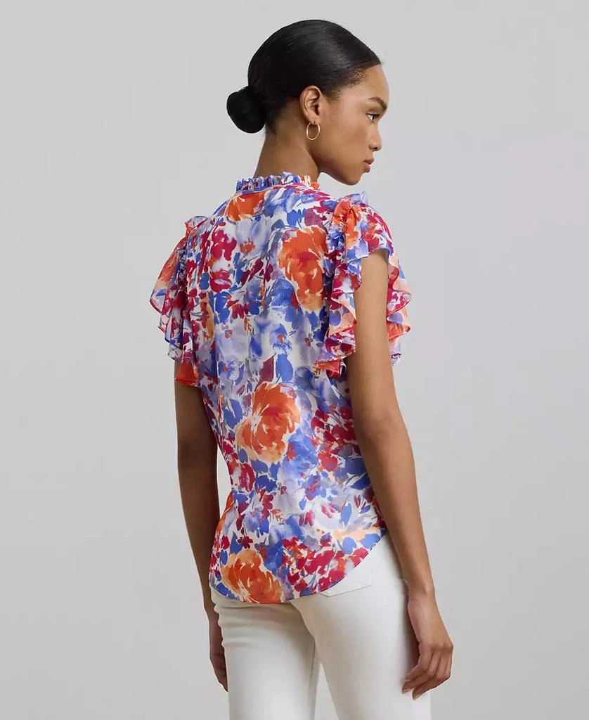 Ralph Lauren Women's Floral Ruffle-Trim Georgette Blouse 2