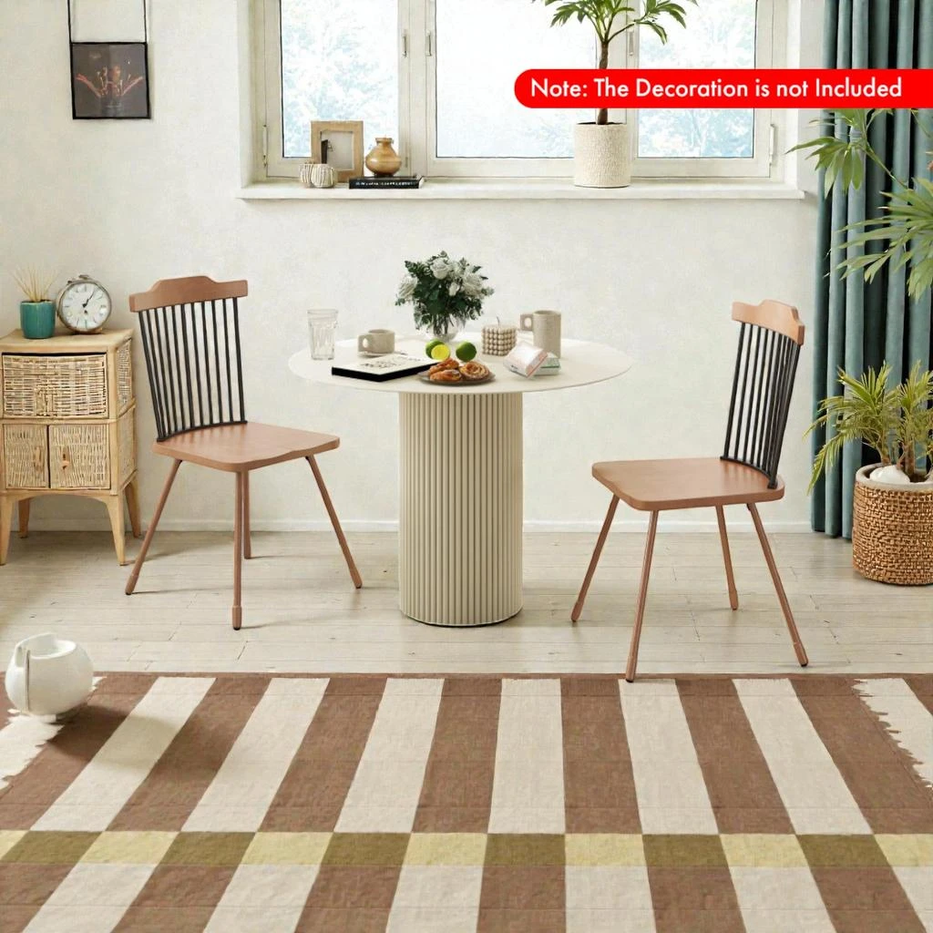 Hivvago Spindle Back Dining Chair with Ergonomic Seat Design - Set of 2 2