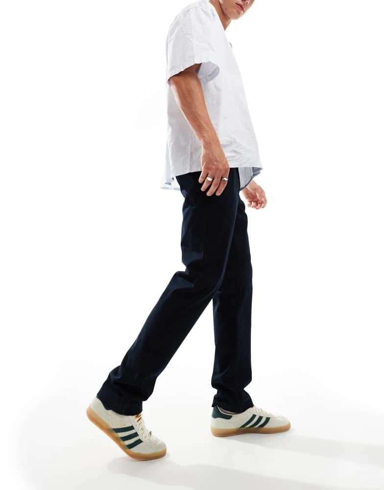 French Connection Mens French Connection smart chino trousers in navy 3