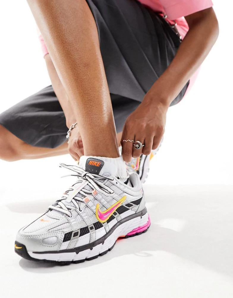 NIKE Nike P-6000 unisex trainers in white and laser pink 5