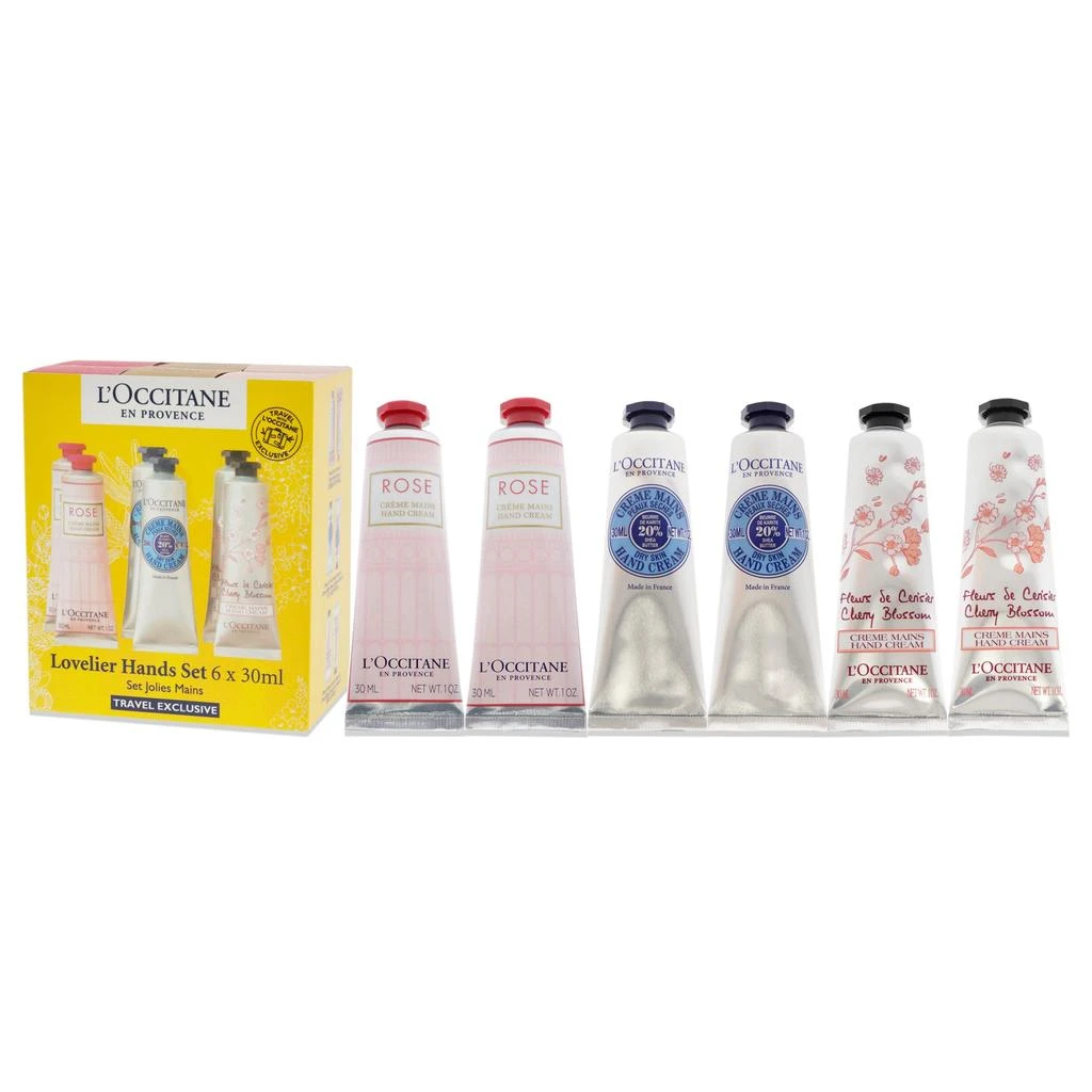 LOccitane Lovelier Hands Kit by  for Unisex - 6 x 1 oz 2 Rose, 2 Shea Dry Skin, 2 Cherry Blossom 4