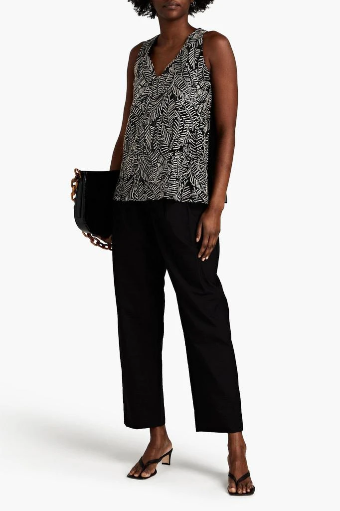 Brunello Cucinelli Embellished silk-organza top 2