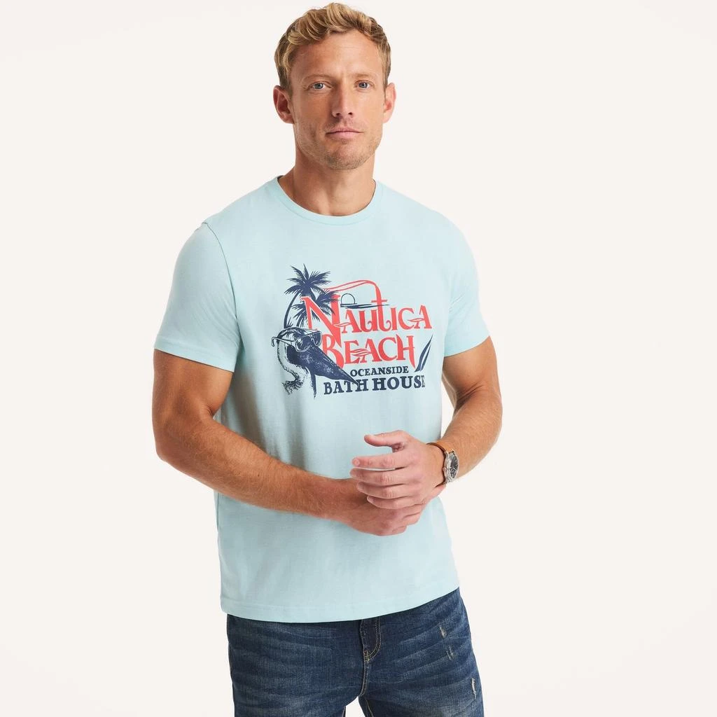 Nautica Mens Mussel Beach Graphic T-Shirt 1