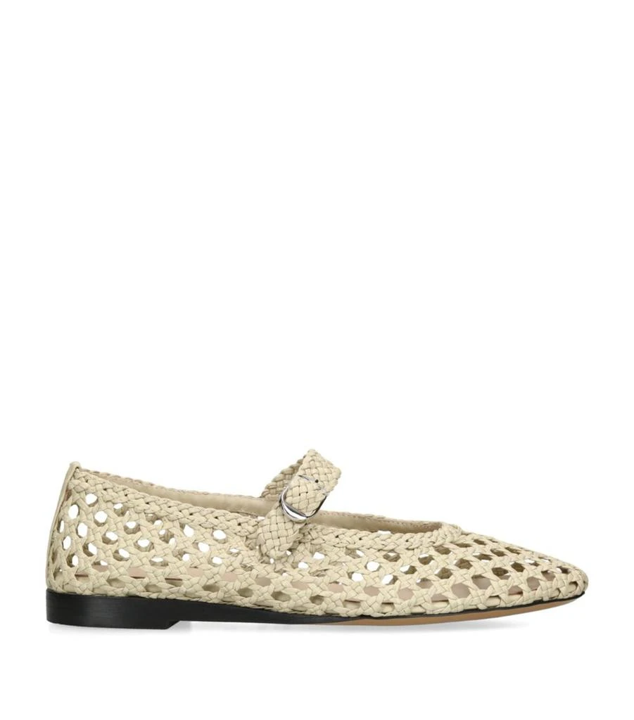 Le Monde beryl Leather Woven Mary Janes 1