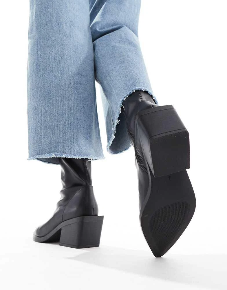 ASOS ASOS DESIGN Refresh western sock boots in black 4