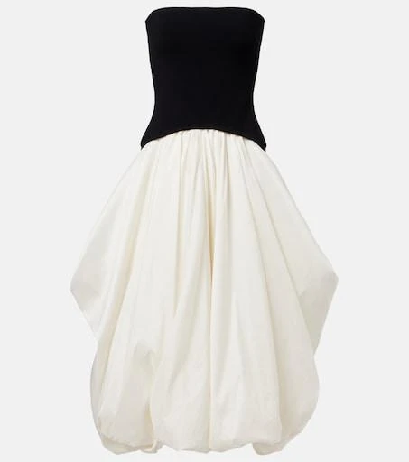 knee length dresses for ladies Izzy Strapless Taffeta Midi Dress – SIMKHAI main image 1