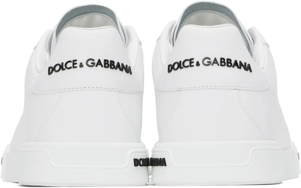 Dolce & Gabbana White Calfskin Nappa Portofino Sneakers 2