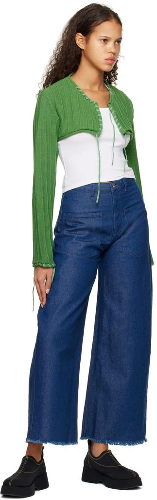 TheOpen Product Green Drawstring Cardigan 4