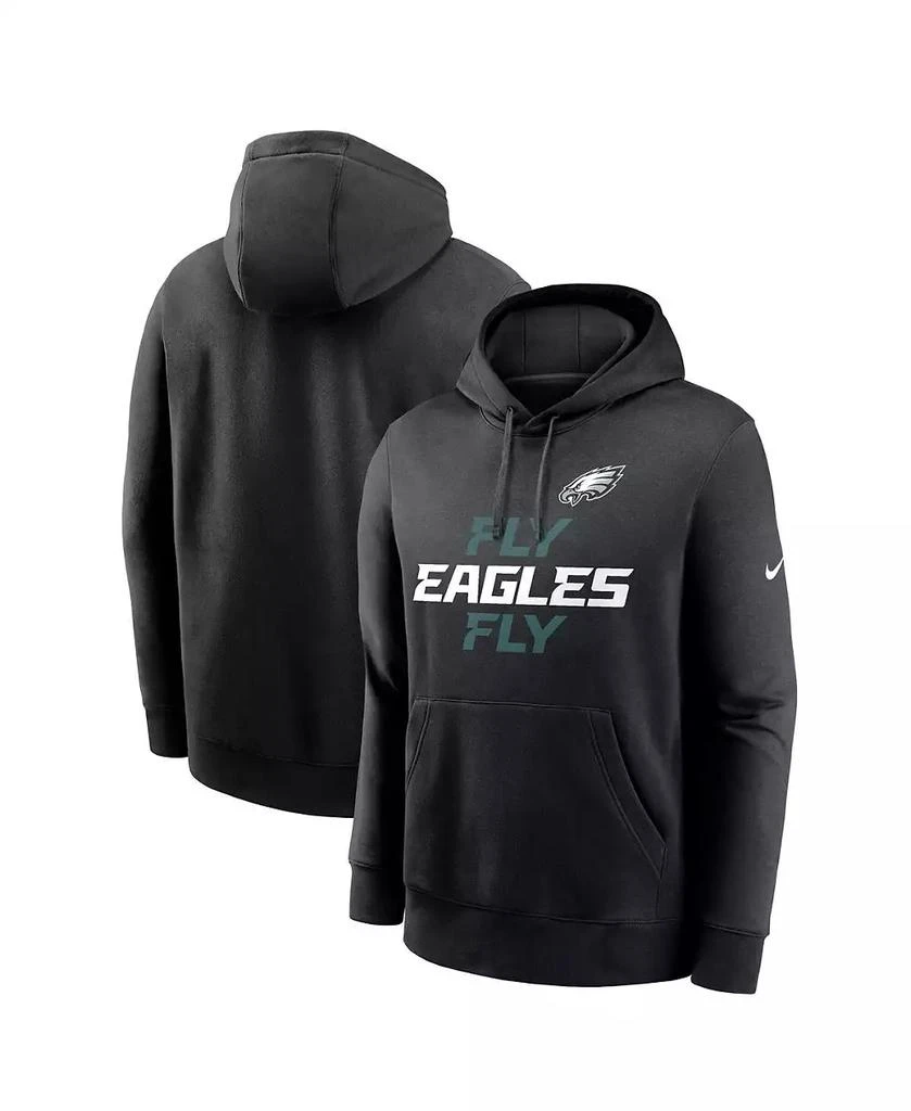 NIKE Men's Black Philadelphia Eagles Fly Eagles Fly Club Fleece Pullover Hoodie 1
