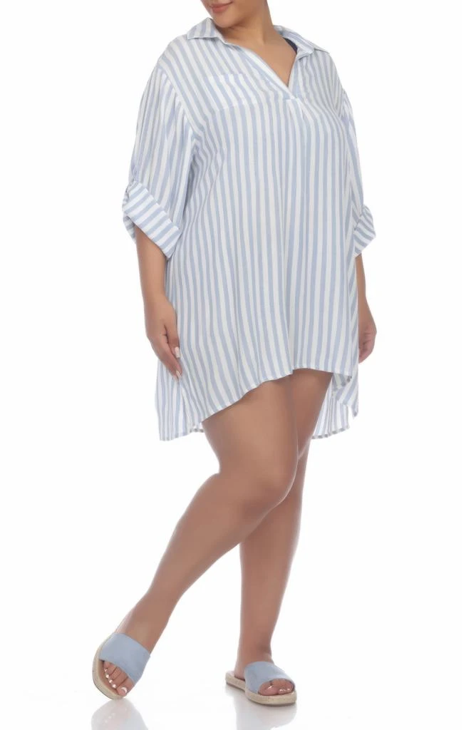 BOHO ME Stripe Collared Shirtdress 1