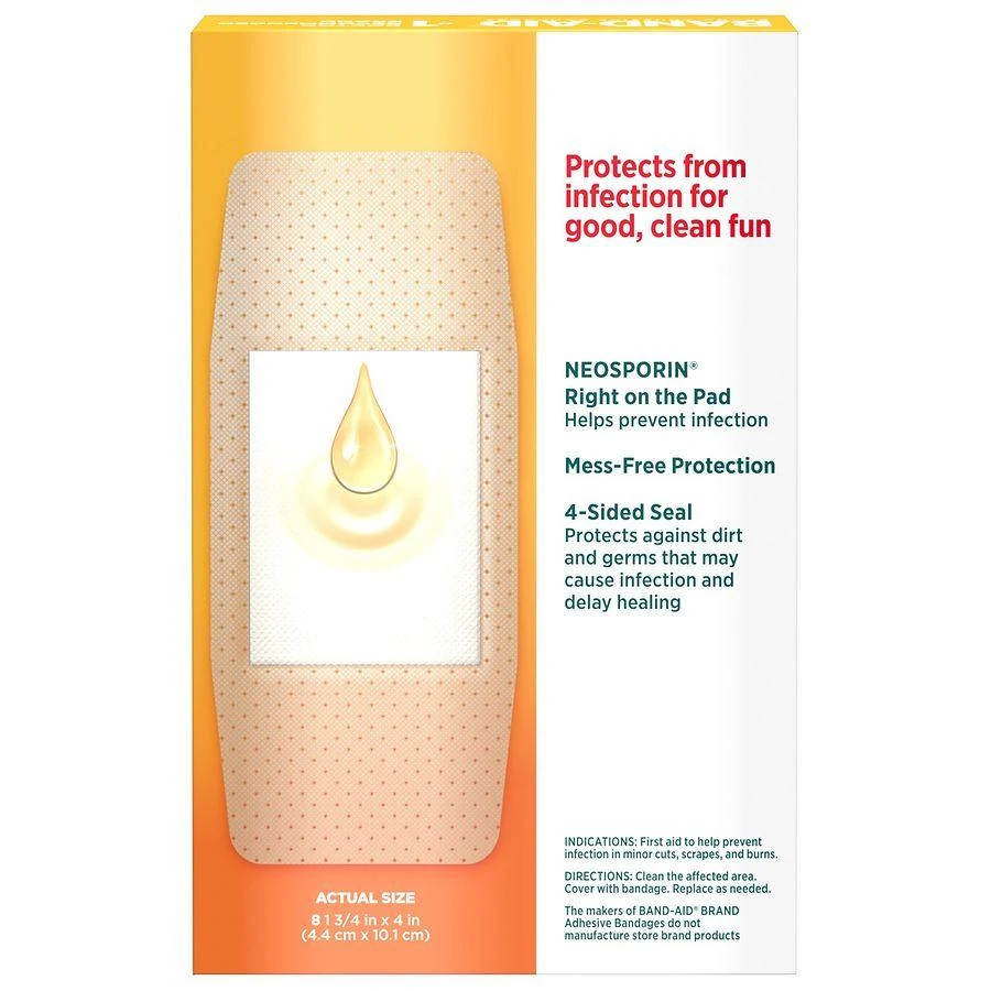 Band-Aid Adhesive Bandages Infection Defense With Neosporin Antibiotic Extra Large 2