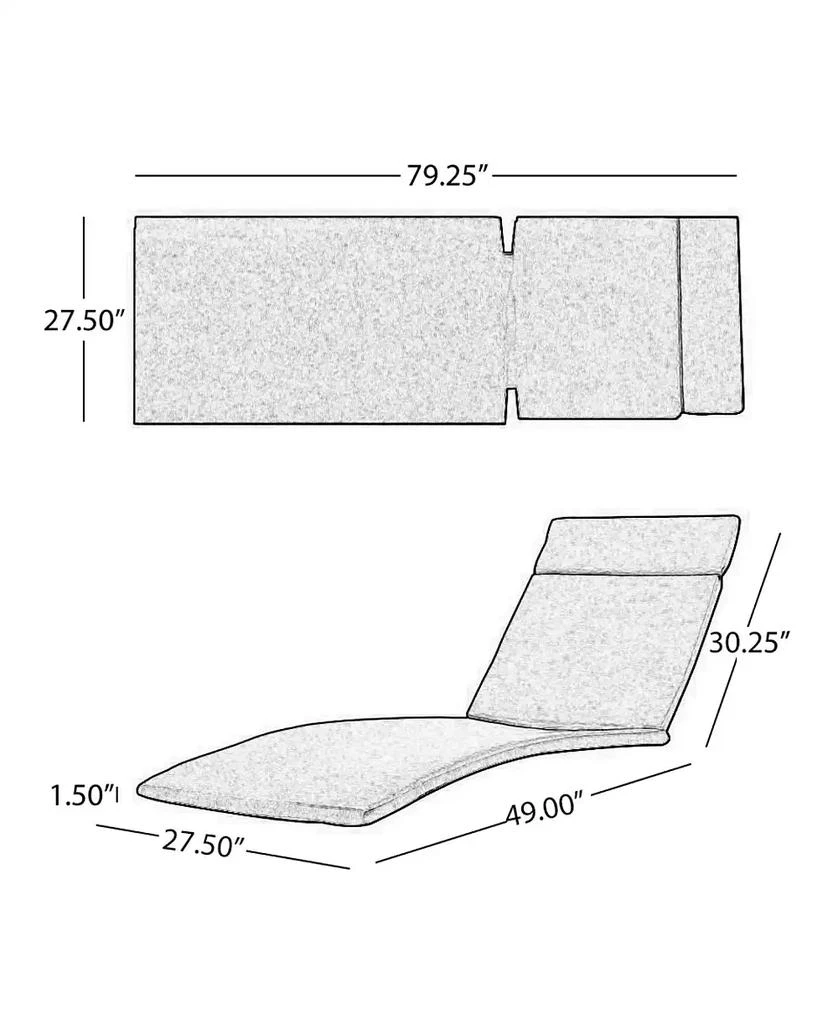Streamdale Furniture Chaise Lounge Cushion Set with Ties 7