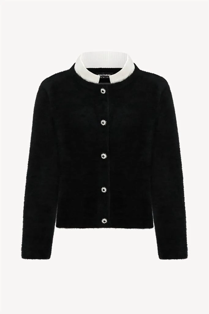 Nocturne Nocturne - Crystal Embellished Buttoned Cardigan 4