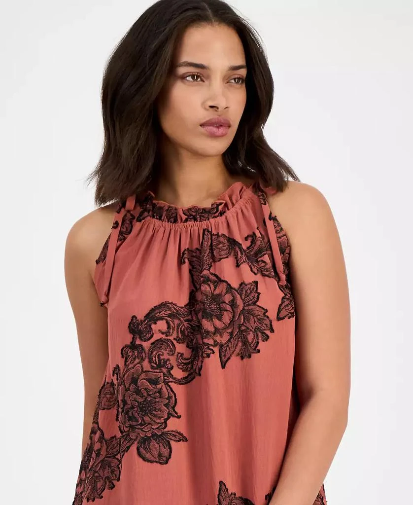 Robbie Bee Petite Printed Ruffle-Neck Shift Dress 3