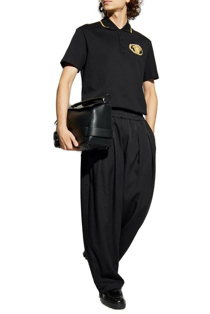 Versace Versace Medusa-Embroidered Short-Sleeved Polo Shirt 4