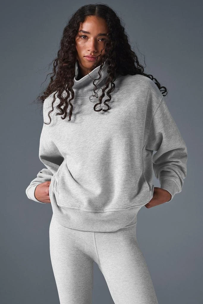 Alo Hazy Mock Neck Pullover - Athletic Heather Grey 1