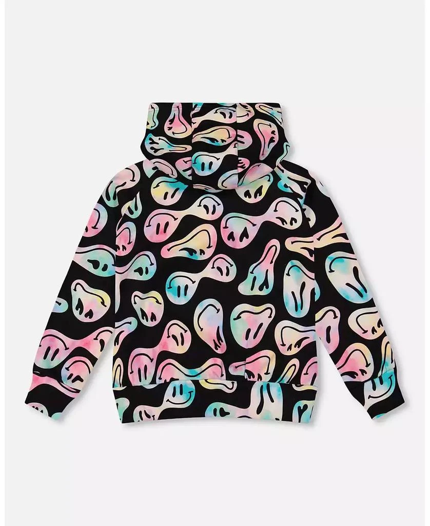 Deux par Deux Girl Pullover Fleece Hoodie Smiley Face Girl - Toddler|Child 3
