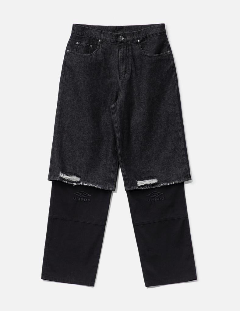 Umbro Men's Mini Check Double Knee Pants Brown - Clothing